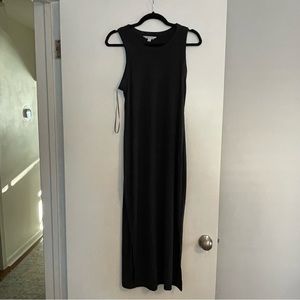 Ophelia roe midi black slit sleeveless dress NWOT